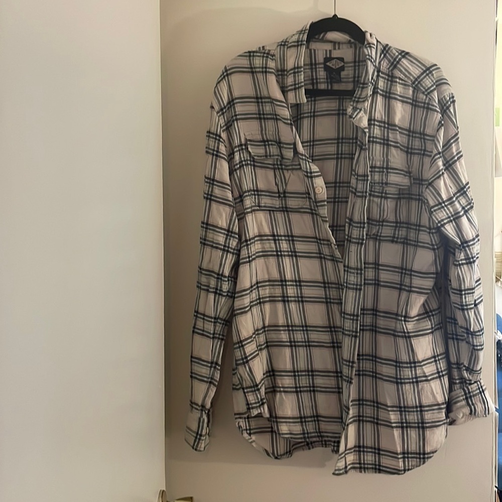 white flannel button down